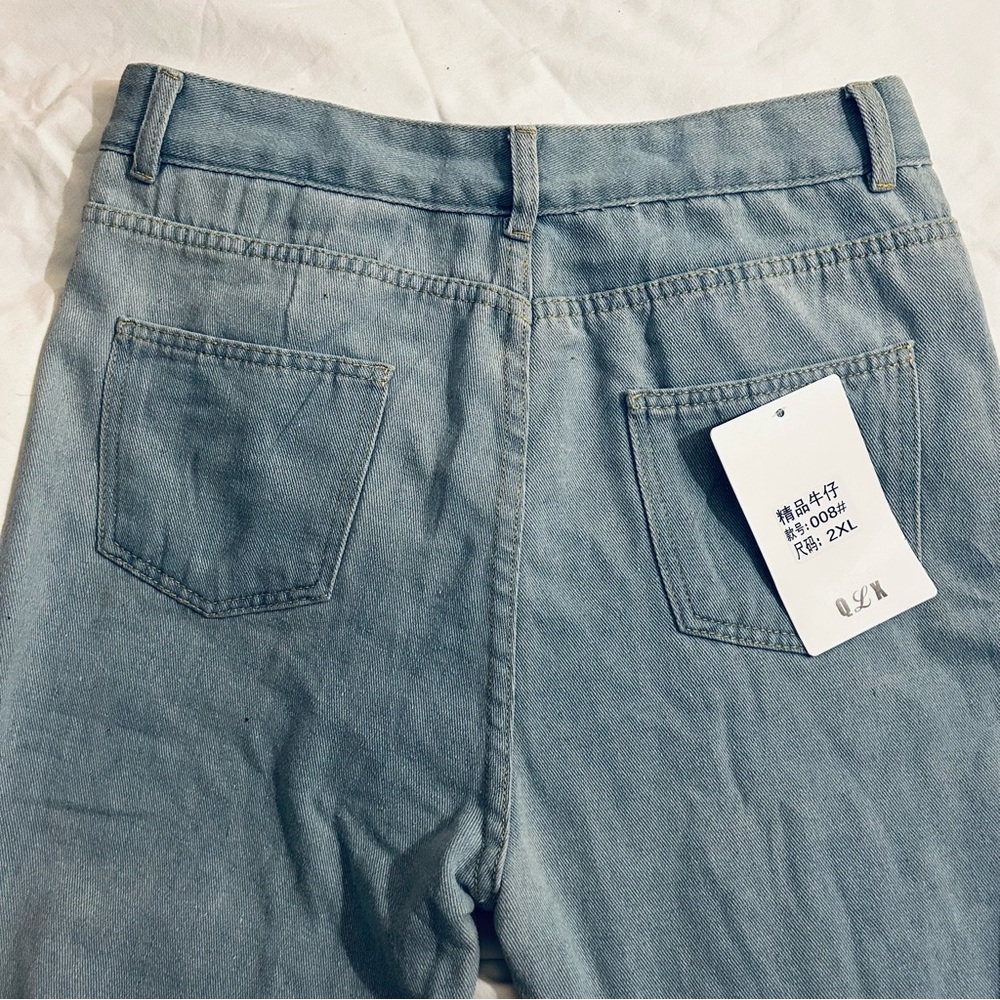 NWT Classic Light Blue Washed Wide Leg Jeans Waist 32 - Picture 4 of 5